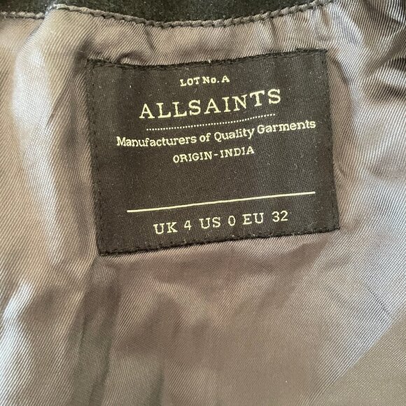 All Saints Biker Jacket, Black Leather, Womens 0 - Picture 2 of 4